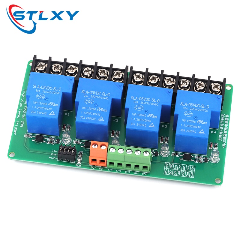 Smart Home With Plc - 4채널 릴레이 모듈 DC 5V/12V/24V 하이/로우