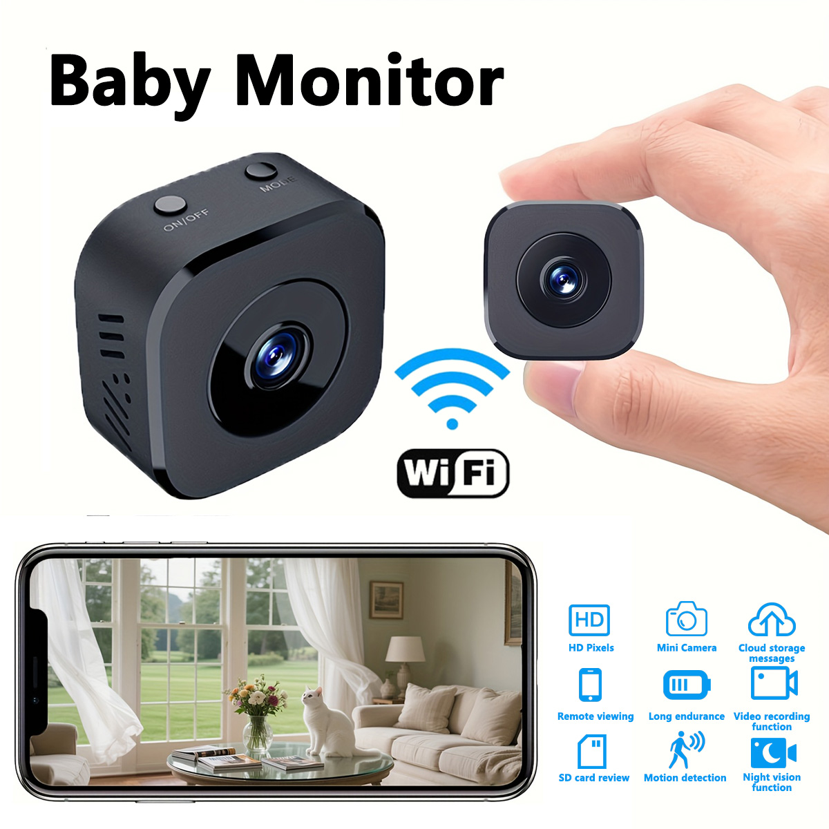 Smart Home Camera - 1080P HD 미니 WiFi 카메라 실내