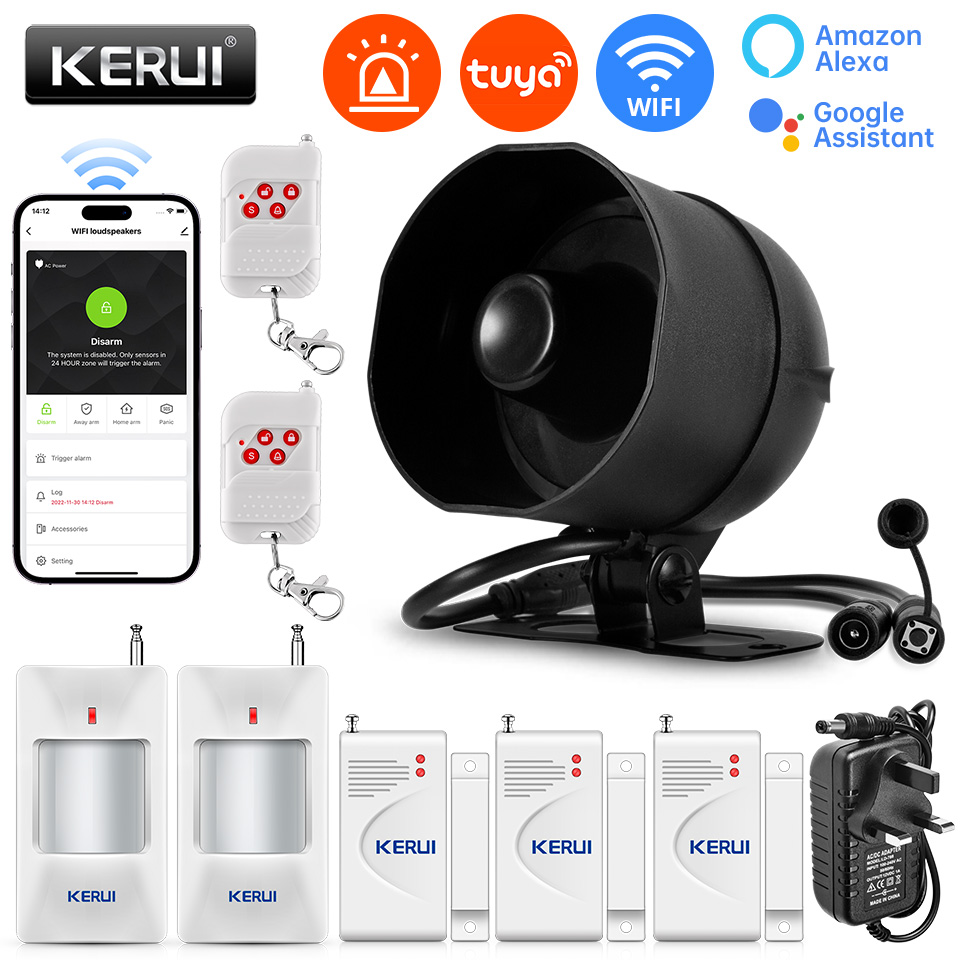 Home Automation Kit - KERUI 120db 사이렌 경보 시스템 WiFi