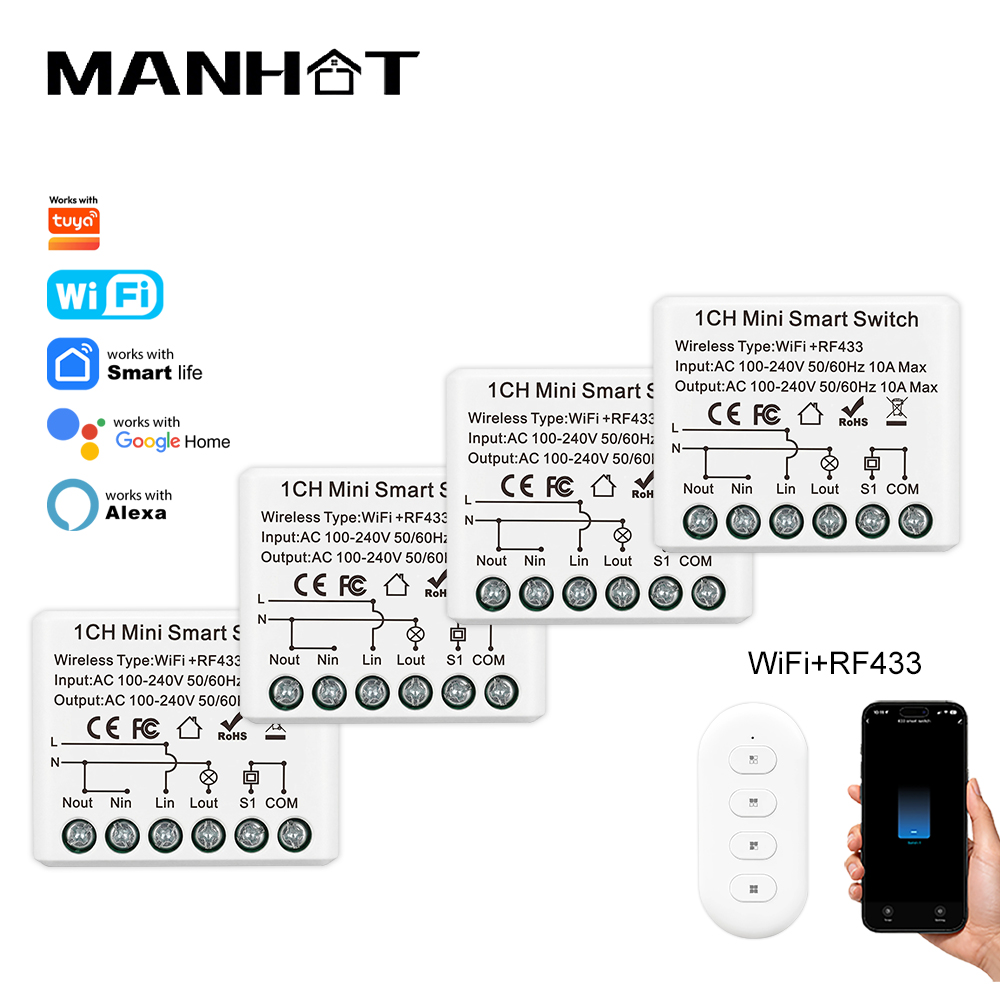 Smart Home Simple - 10A 미니 WIFI 스마트 스위치 RF433Mhz