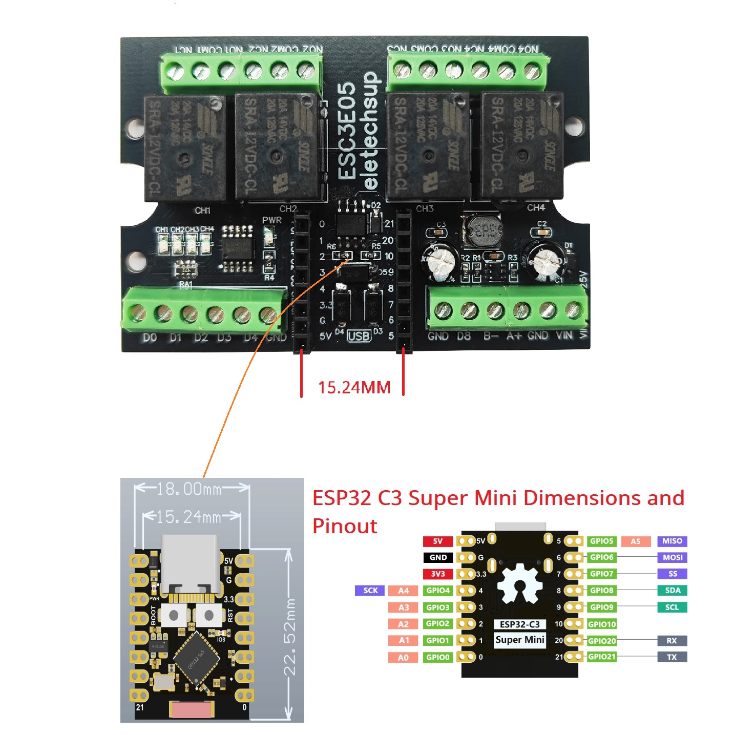 ESC3B04 ESP32-C3 산업용 릴레이 보드 4C - Smart Home With Plc 리뷰 및 가격