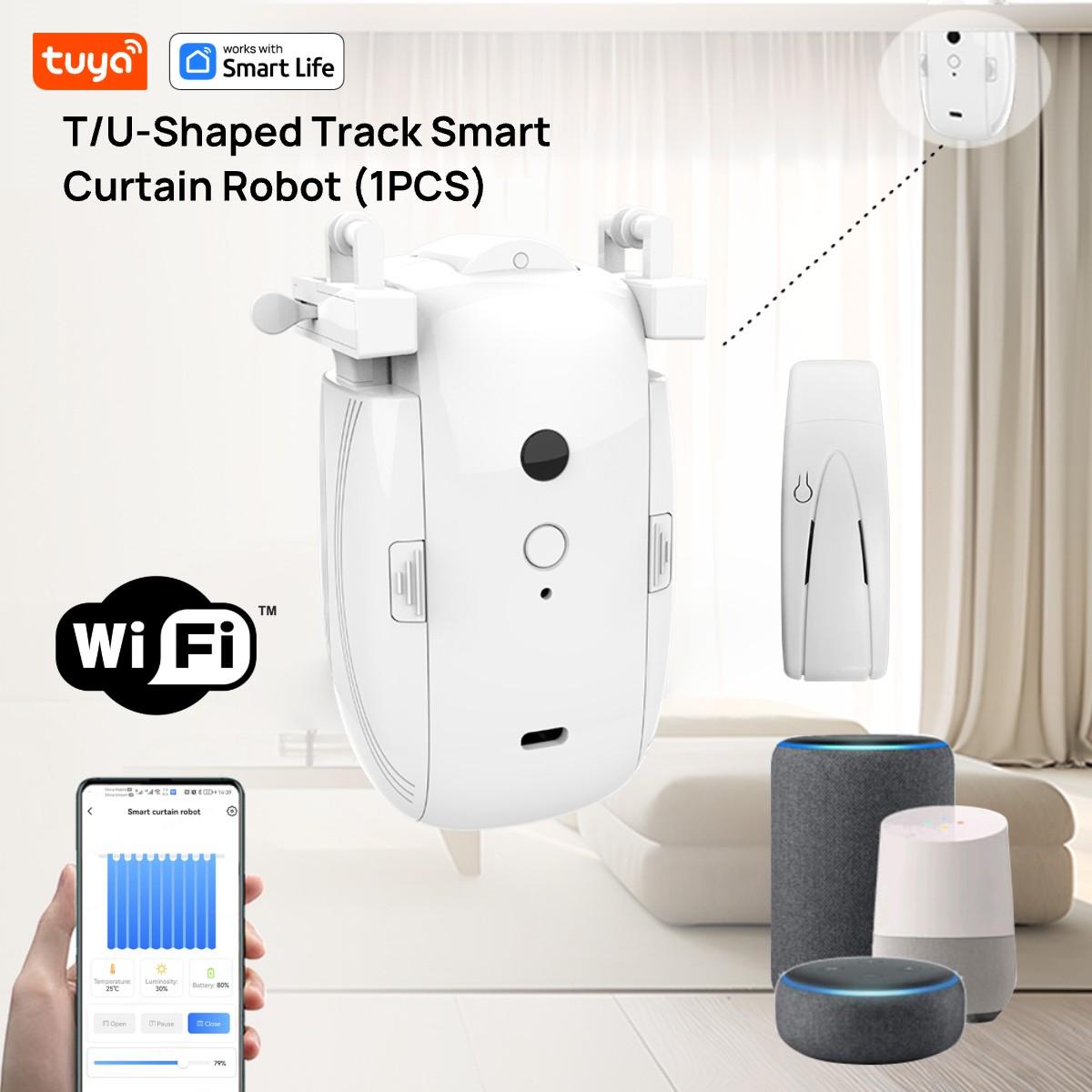 T/U 레일 트랙용 투야 스마트 와이파이 커튼 로봇,  - Smart Home Wifi Hub 리뷰 및 가격