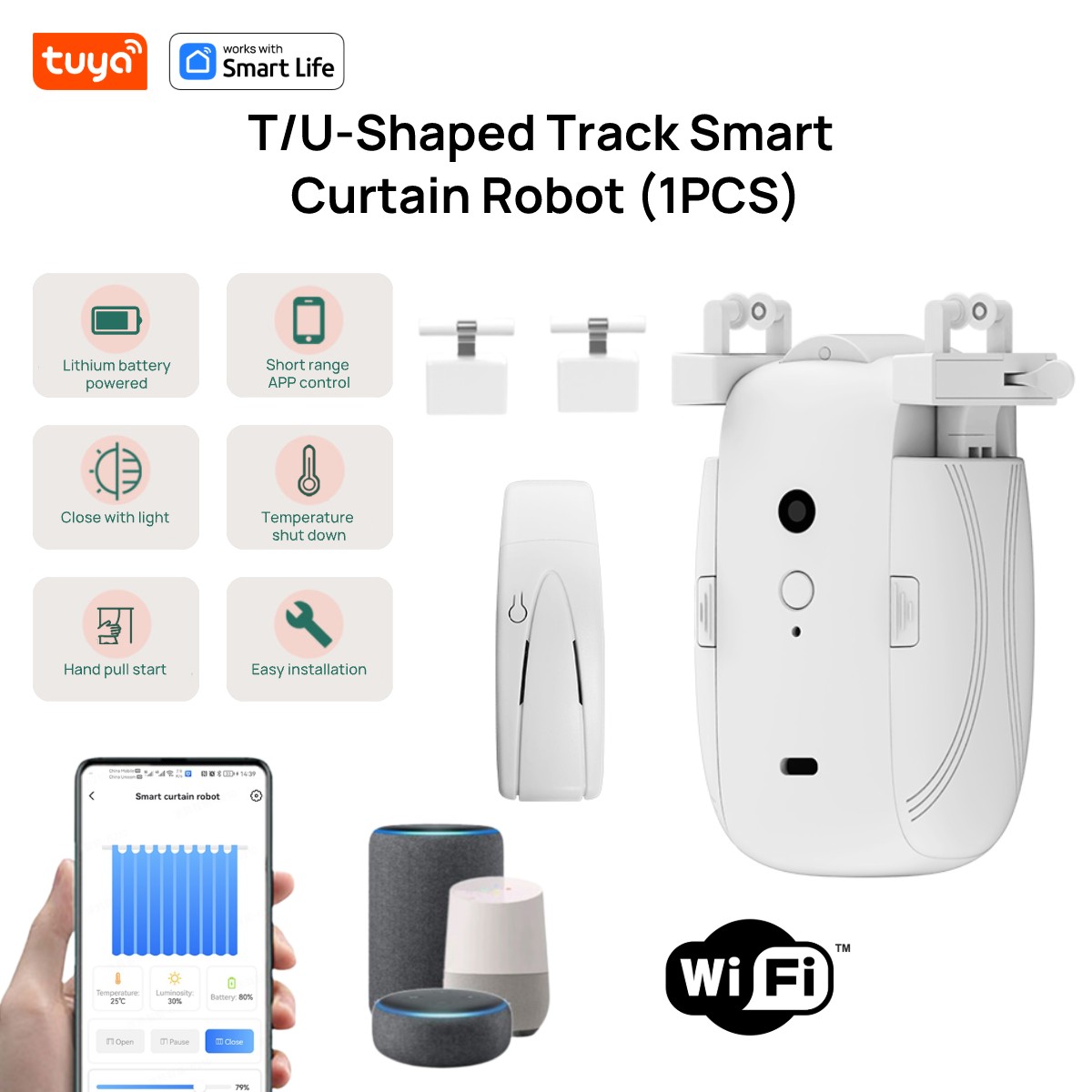 T/U 레일 트랙용 투야 스마트 와이파이 커튼 로봇,  - Smart Home Wifi Hub 리뷰 및 가격