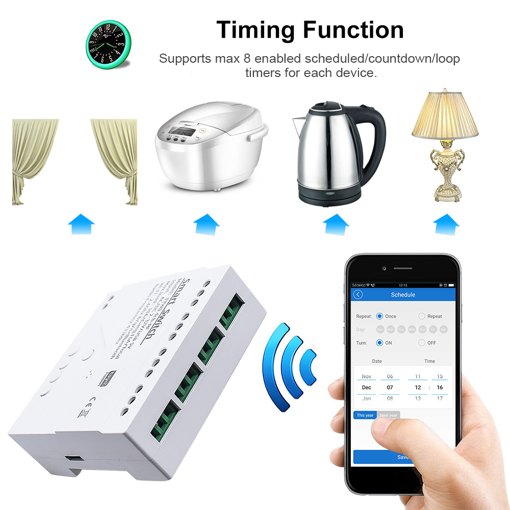 Wifi 스마트 라이트 스위치 4CH Mdule DC  - Smart Home Diy 리뷰 및 가격