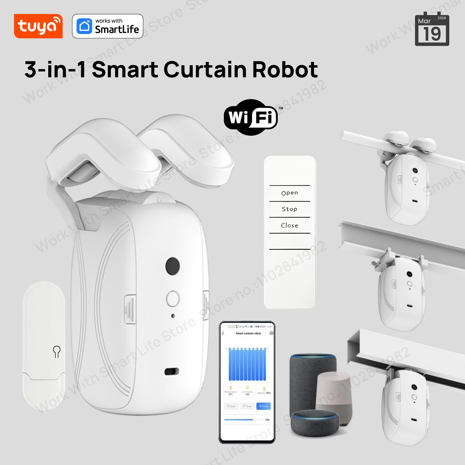 1/2개 투야 스마트 와이파이 커튼 로봇 (허브 포함  - Smart Home Full System 리뷰 및 가격