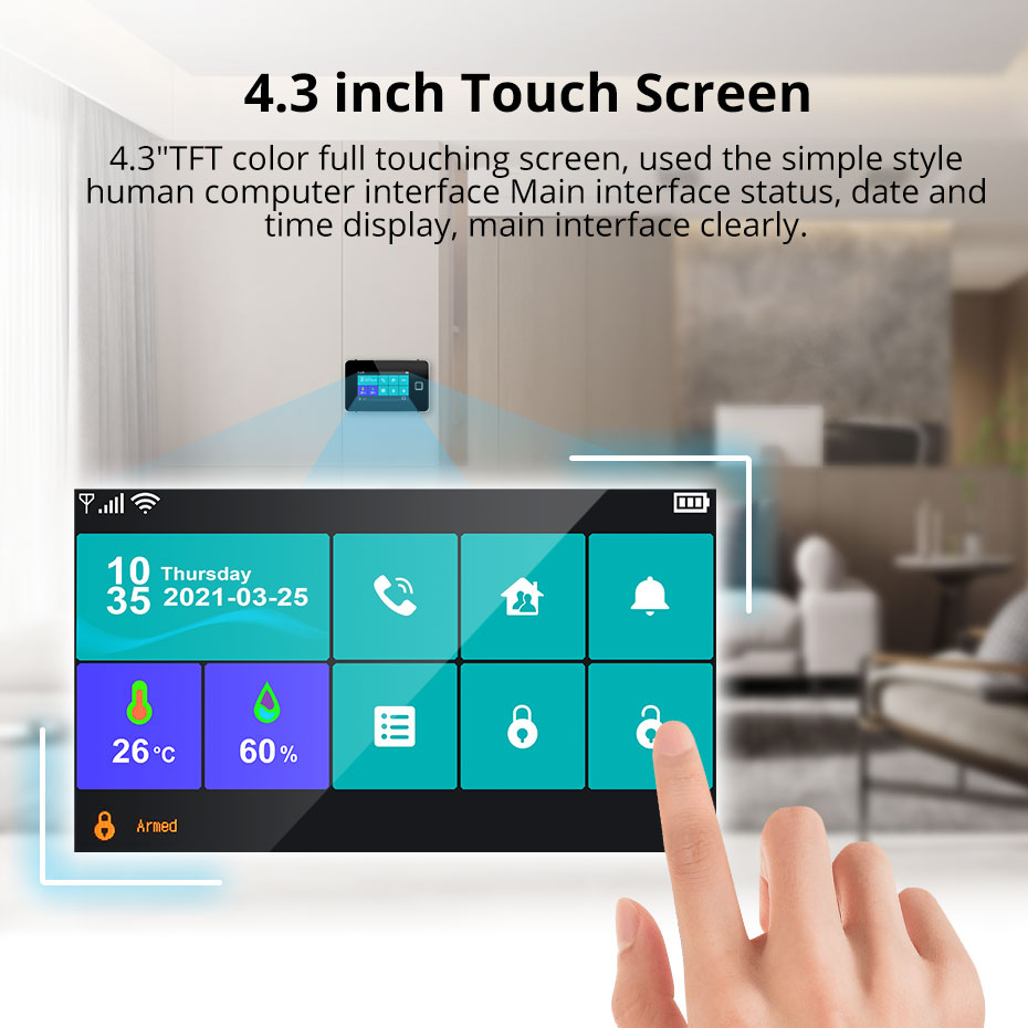 KERUI 4.3인치 터치스크린 가정용 경보 시스템 무 - Home Automation Kit 리뷰 및 가격