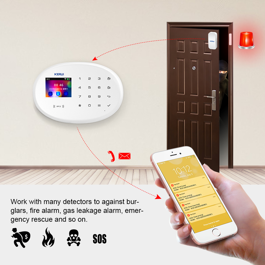 홈 도난 보안을위한 KERUI 경보 시스템 433MHz - Home Automation Kit 리뷰 및 가격
