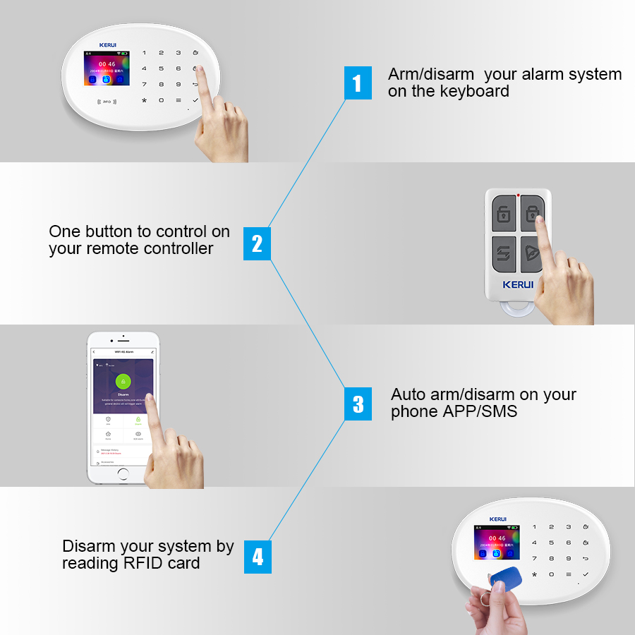 홈 도난 보안을위한 KERUI 경보 시스템 433MHz - Home Automation Kit 리뷰 및 가격