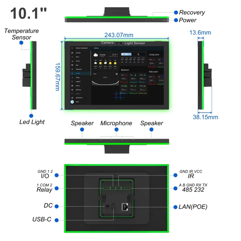 홈 어시스턴트 10.1인치 안드로이드 14 스마트 홈  - Smart Home Gateway 리뷰 및 가격